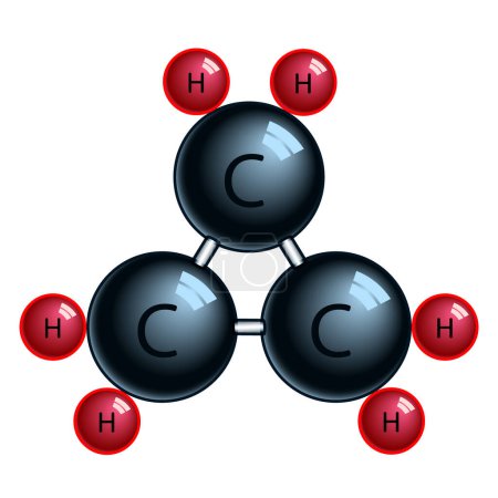 Téléchargez les illustrations : Illustration abstraite du concept de molécule de cyclopropane - en licence libre de droit