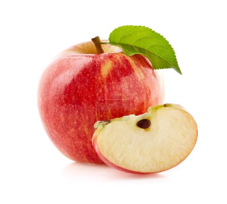 Photo for Apple with slice on white background - Royalty Free Image