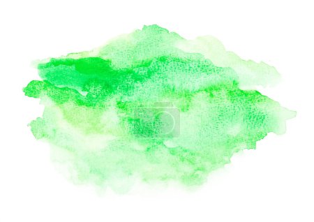Téléchargez les photos : Peinture à la main abstraite à l'aquarelle verte sur fond blanc. - en image libre de droit