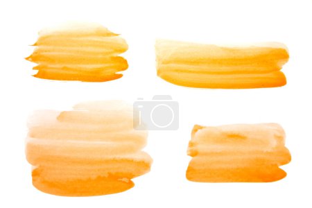 Foto de Pintura de acuarela abstracta aislada sobre fondo blanco. bandera de acuarela naranja - Imagen libre de derechos