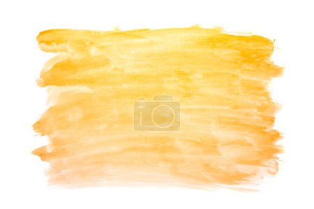 Téléchargez les photos : Peinture aquarelle abstraite isolée sur fond blanc. bannière aquarelle orange - en image libre de droit