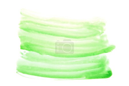 Téléchargez les photos : Peinture aquarelle abstraite isolée sur fond blanc. bannière aquarelle verte - en image libre de droit