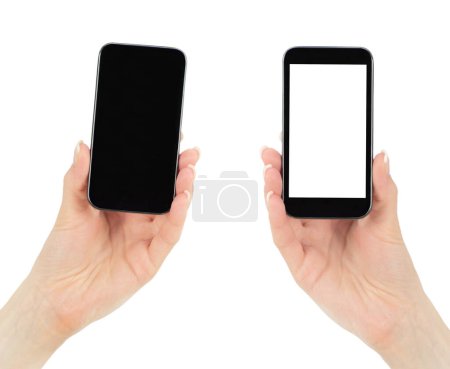 Photo for Hand holding mobile smart phone with blank screen - Royalty Free Image
