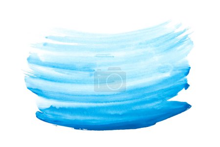 Photo for Watercolor. Blue abstract painted ink strokes set on watercolor paper. - Royalty Free Image