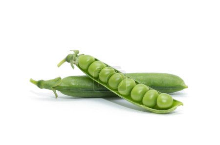 Photo for Green peas vegetable bean isolated on white - Royalty Free Image