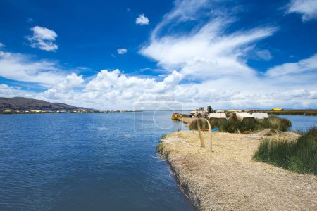 Photo for Totora boat on the Titicaca lake near Puno, Peru - Royalty Free Image