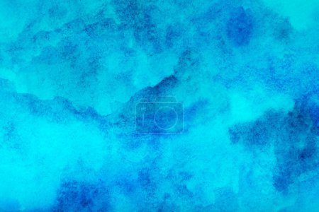 Photo for Blue watercolor background. hand painted by brush - Royalty Free Image