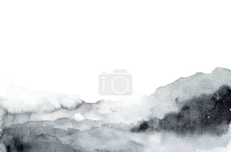 Photo for Grey abstract watercolor background. Painting on paper - Royalty Free Image