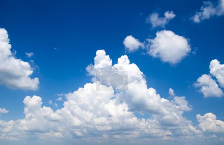 Photo for Blue sky background with fluffy white clouds - Royalty Free Image