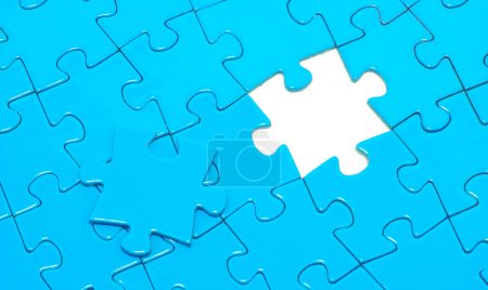 Photo for Blue puzzles for background. business concept - Royalty Free Image