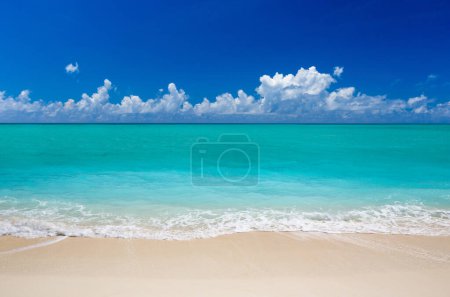 Photo for Beach and tropical sea. Blue sea and blue sky - Royalty Free Image