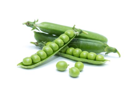 Photo for Green peas vegetable bean isolated on white - Royalty Free Image