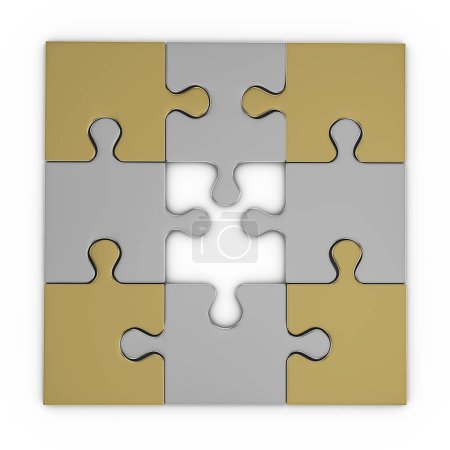 Téléchargez les photos : Pièces de puzzle sur fond blanc. Illustration 3d. - en image libre de droit