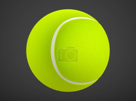 Téléchargez les photos : Balle de tennis sur fond noir. Illustration 3D
. - en image libre de droit