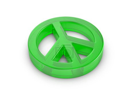 Téléchargez les photos : Symbole de paix en verre sur fond blanc. Illustration 3d. - en image libre de droit