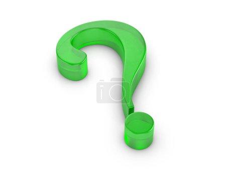 Photo for Glass question symbol on a white background. 3d illustration. - Royalty Free Image
