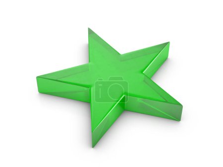 Téléchargez les photos : Symbole étoile en verre sur fond blanc. Illustration 3d. - en image libre de droit