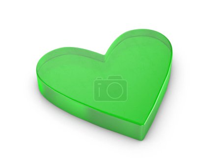 Téléchargez les photos : Symbole coeur en verre sur fond blanc. Illustration 3d. - en image libre de droit
