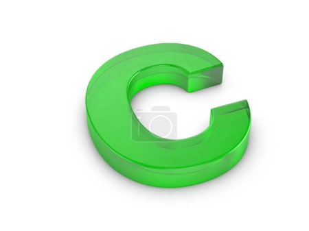 Photo for Glass letter C on a white background. 3d illustration. - Royalty Free Image