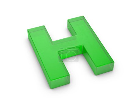 Photo for Glass letter H on a white background. 3d illustration. - Royalty Free Image