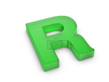 Photo for Glass letter R on a white background. 3d illustration. - Royalty Free Image