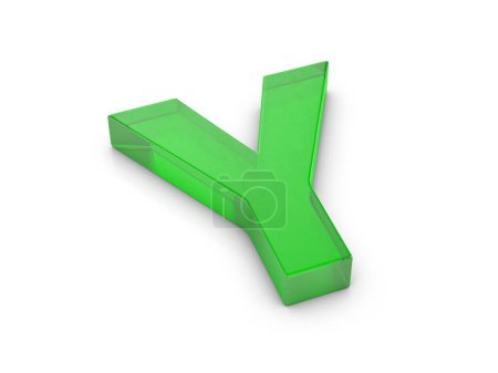 Photo for Glass letter Y on a white background. 3d illustration. - Royalty Free Image