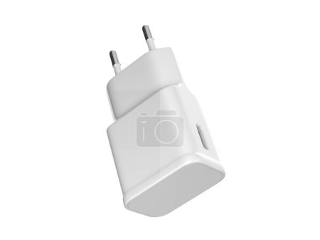 Photo for Phone charger on a white background. 3d illustration. - Royalty Free Image