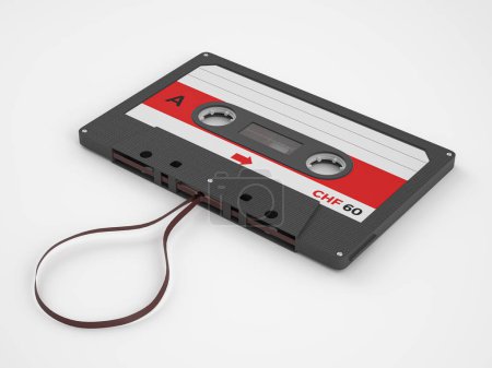 Photo for Cassette tape on a white background. 3d illustration. - Royalty Free Image