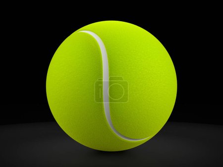 Photo for Tennis ball on a black background. 3d illustration. - Royalty Free Image