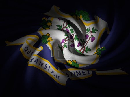 Foto de Fondo curvado de la bandera de Connecticut. ilustración 3d. - Imagen libre de derechos