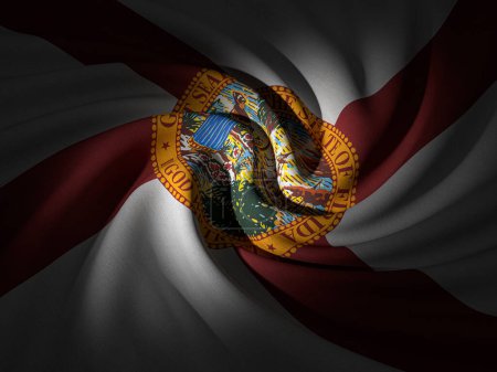 Foto de Fondo curvado de la bandera de Florida. ilustración 3d. - Imagen libre de derechos