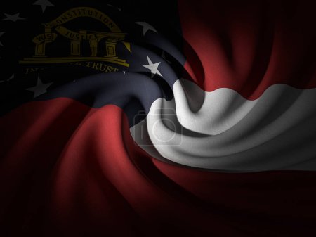 Téléchargez les photos : Fond du drapeau de Géorgie incurvé. Illustration 3d. - en image libre de droit