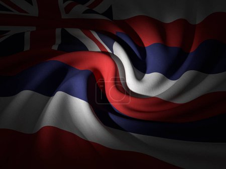 Foto de Fondo curvado de la bandera de Hawaii. ilustración 3d. - Imagen libre de derechos