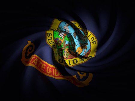 Photo for Curved Idaho flag background. 3d illustration. - Royalty Free Image