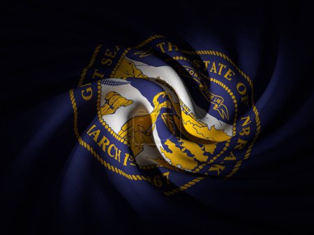Foto de Fondo curvado de la bandera de Nebraska. ilustración 3d. - Imagen libre de derechos