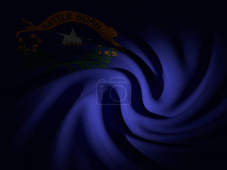 Foto de Fondo curvado de la bandera de Nevada. ilustración 3d. - Imagen libre de derechos