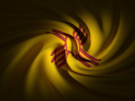 Photo for Curved New Mexico flag background. 3d illustration. - Royalty Free Image