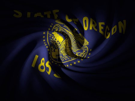 Photo for Curved Oregon flag background. 3d illustration. - Royalty Free Image