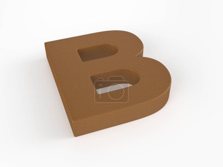 Photo for Perforated leather letter B on white background. 3d illustration. - Royalty Free Image