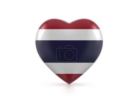 Photo for Thailand heart flag on a white background. 3d illustration. - Royalty Free Image