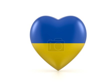 Téléchargez les photos : Ukraine drapeau du cœur sur un fond blanc. Illustration 3d. - en image libre de droit