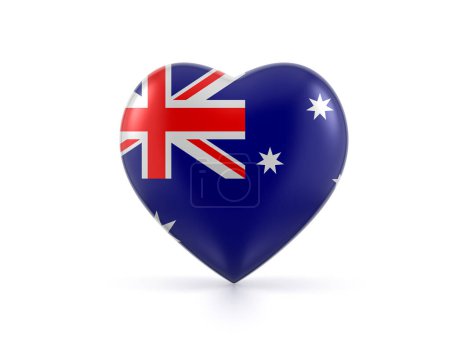Téléchargez les photos : Australie drapeau du coeur sur un fond blanc. Illustration 3d. - en image libre de droit