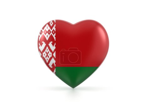 Photo for Belarus heart flag on a white background. 3d illustration. - Royalty Free Image