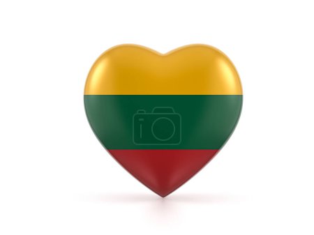 Photo for Lithuania heart flag on a white background. 3d illustration. - Royalty Free Image