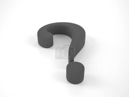 Photo for Knitted question symbol on a white background. 3d illustration. - Royalty Free Image