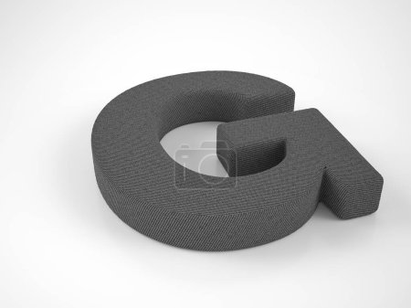 Photo for Knitted letter G on a white background. 3d illustration. - Royalty Free Image