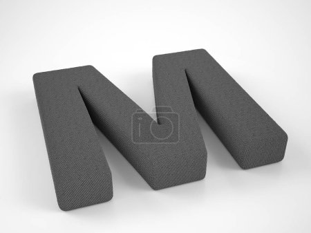 Photo for Knitted letter M on a white background. 3d illustration. - Royalty Free Image