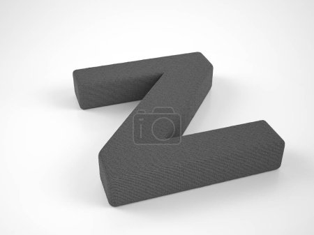 Photo for Knitted letter Z on a white background. 3d illustration. - Royalty Free Image