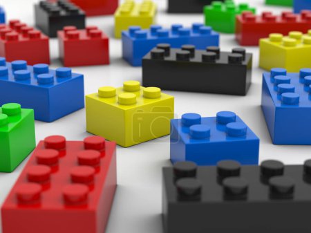 Photo for Toy blocks on a white background. 3d illustration. - Royalty Free Image