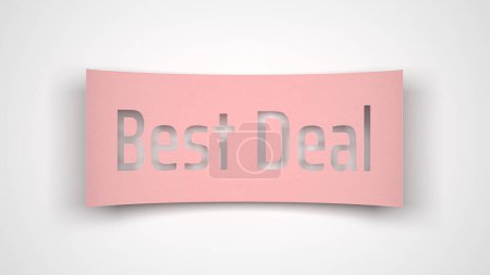 Photo for Paper note best deal on a white background. 3d illustration. - Royalty Free Image